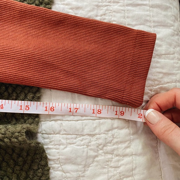 Rust Ribbed Long Sleeve BodyCon Dress - Picture 10 of 11